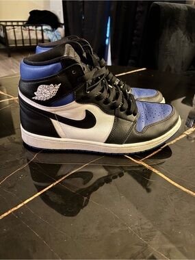 Jordan High Top Sneakers - Black/White/Royal Blue
